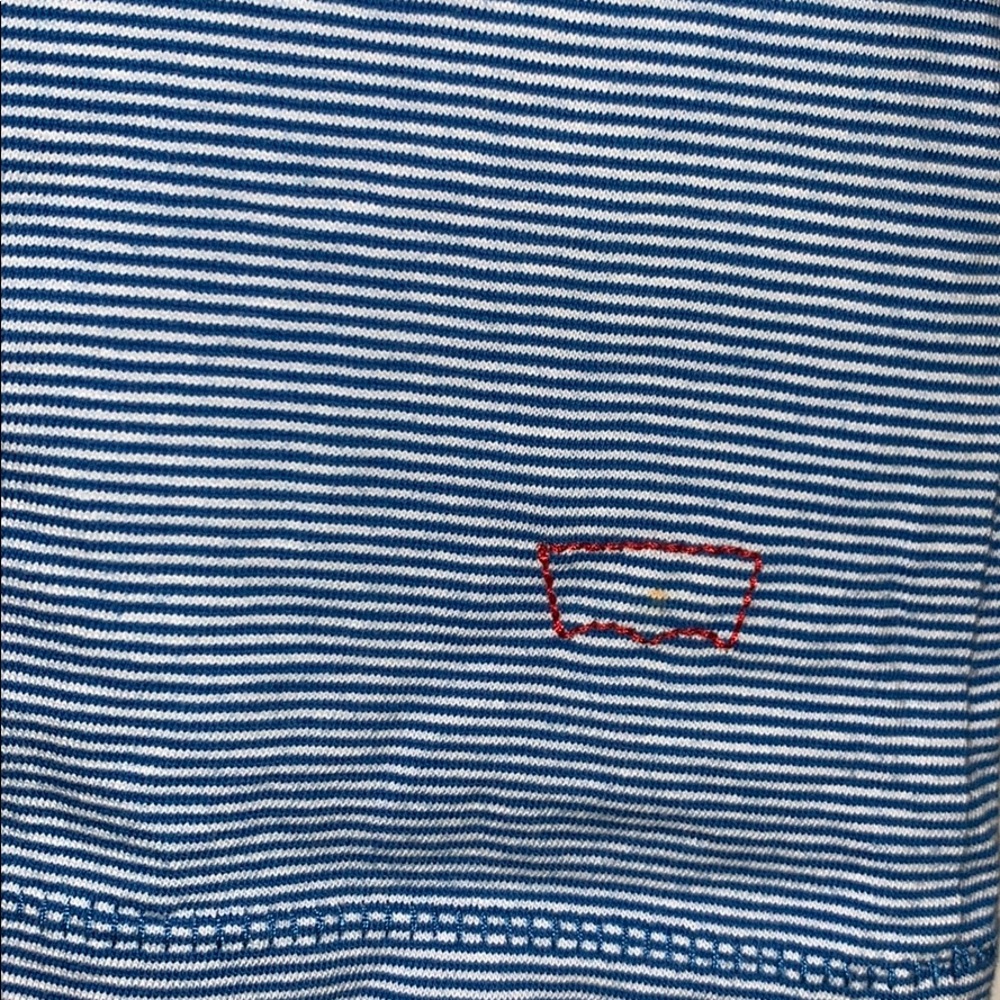 Levi’s Men’s Slim Fit Blue Pin Stripe Vneck Shirt - Picture 5 of 5
